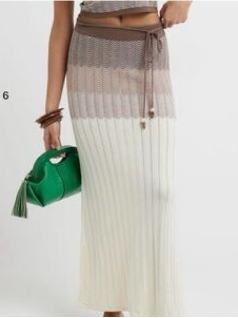 Versona Taupe to Cream Ombre Knit Maxi Skirt